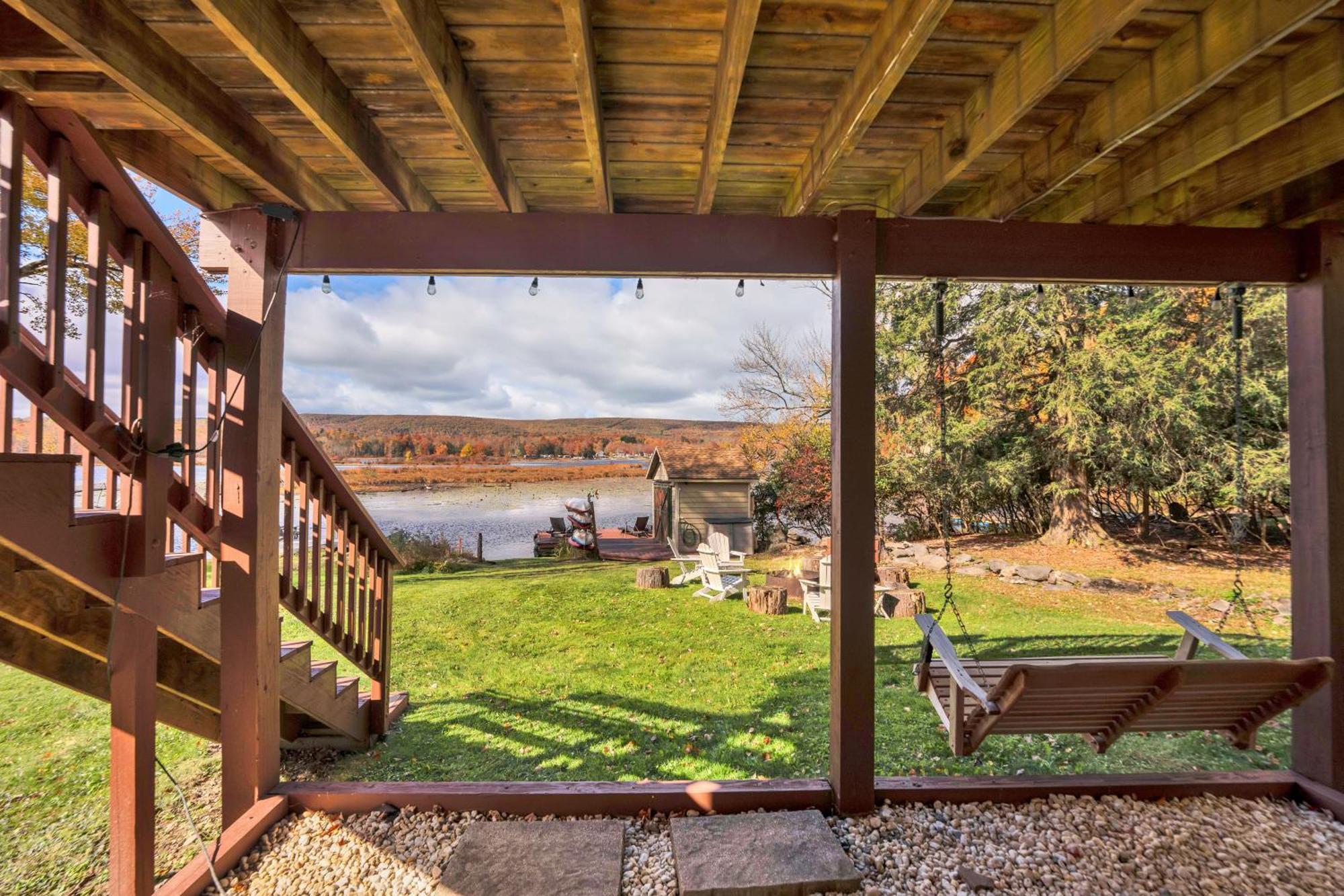Lakefront A-Frame, Dock, Kayaks, Fire Place Lake Ariel エクステリア 写真